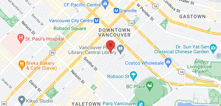 map of 900 433 ROBSON STREET